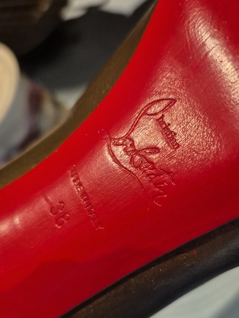 Christian Louboutin Mater Claude Bronzo 85 Calf  Peep-Toe  Heels Sz 38. - Picture 7 of 16